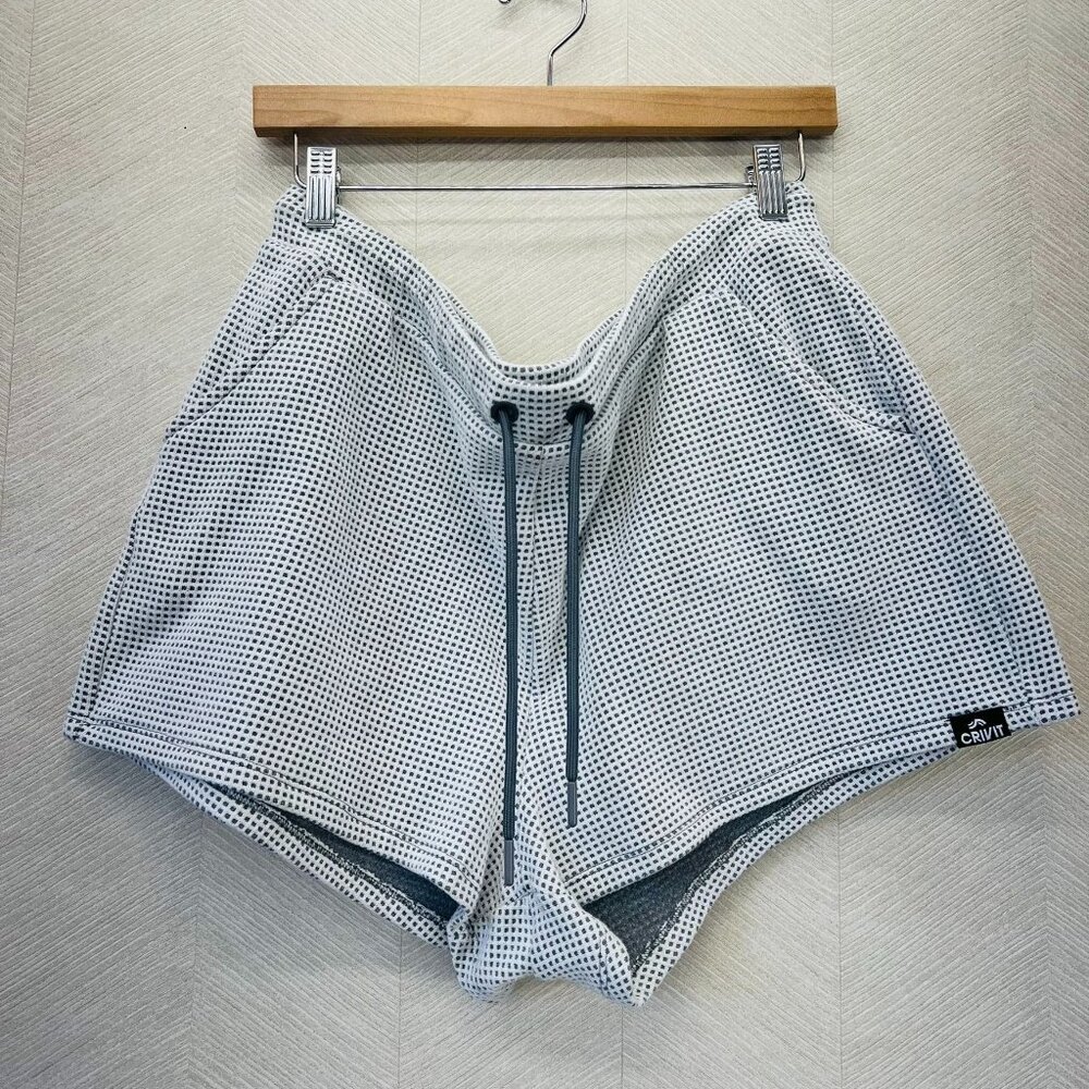 Crivit White and Grey Waffle Shorts Size XL 16/18